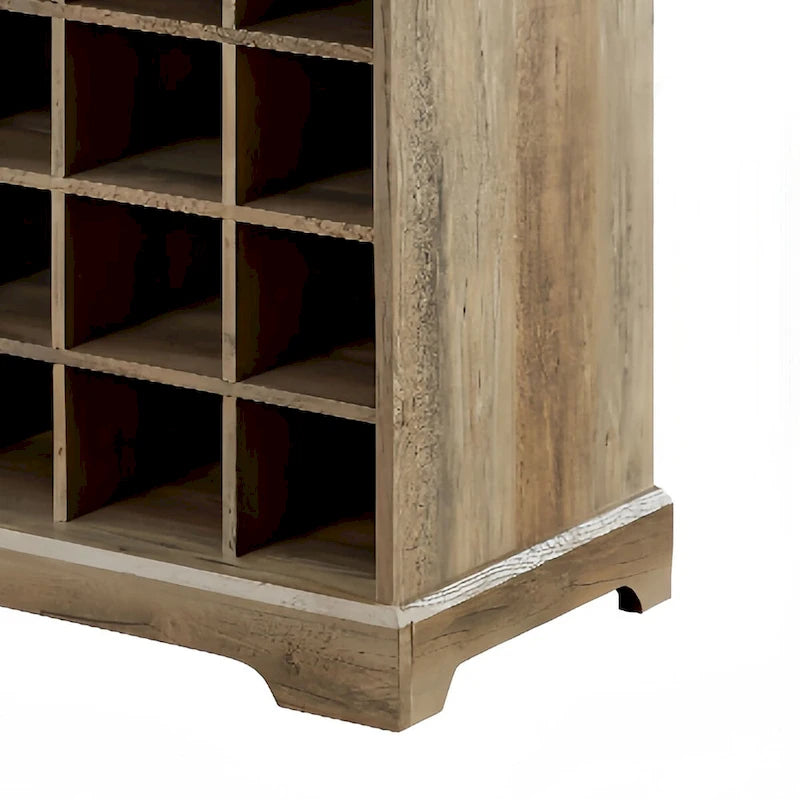 Bahut en bois de style campagnard avec casiers à vin amovibles