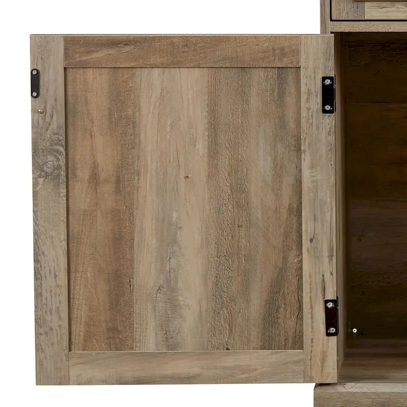 Bahut en bois de style campagnard avec casiers à vin amovibles