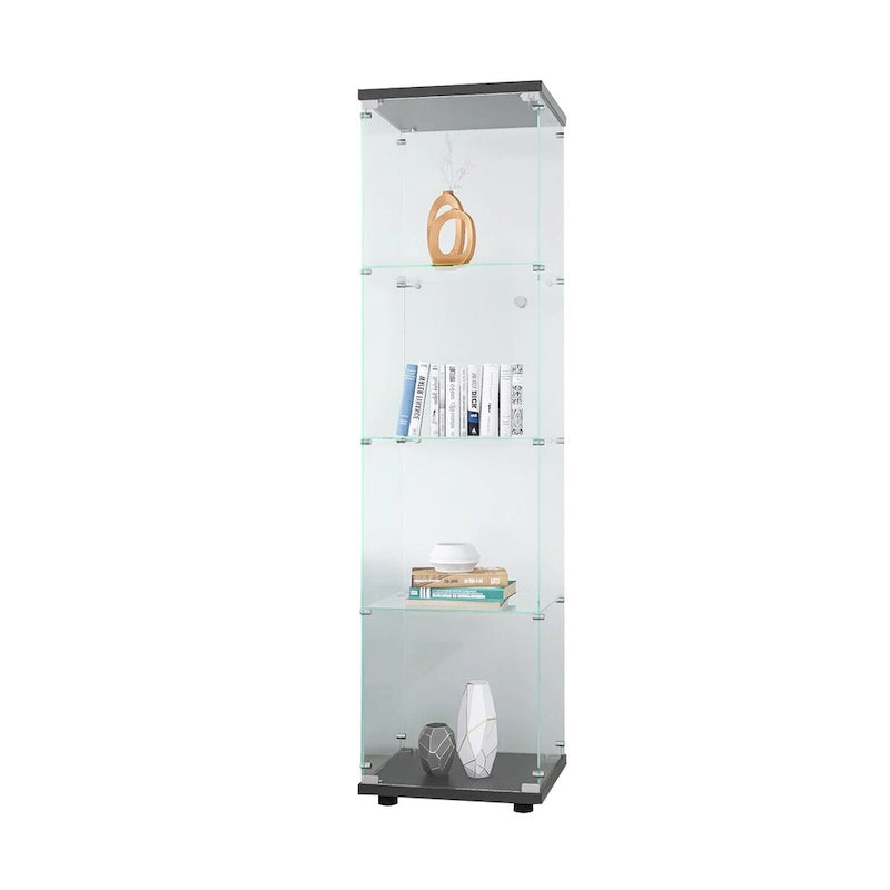 Vitrine en verre 4 étagères avec porte