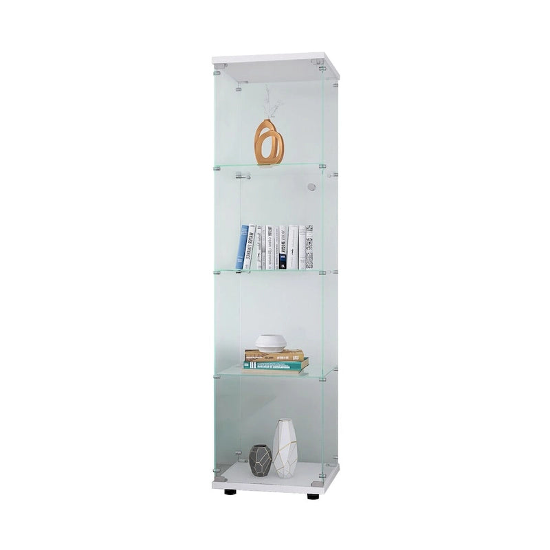 Vitrine en verre 4 étagères avec porte