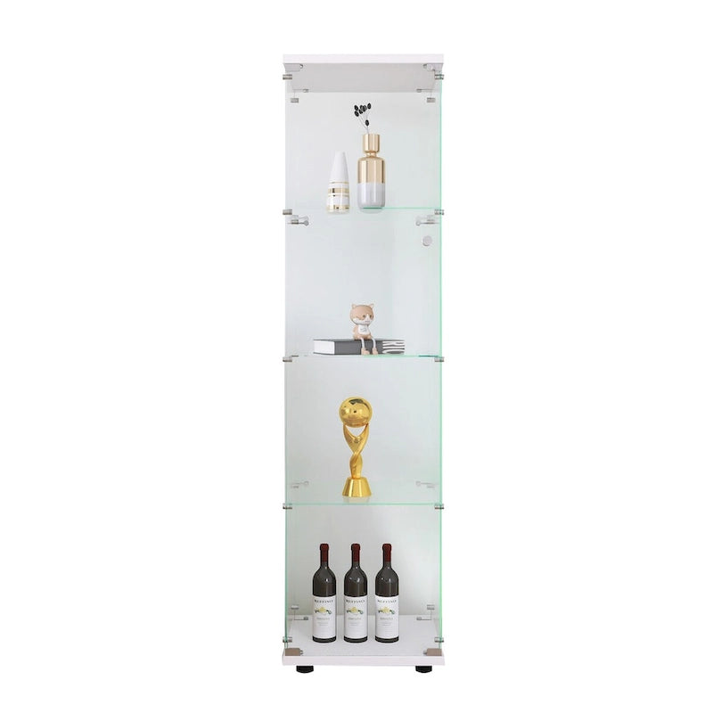 Vitrine en verre 4 étagères avec porte