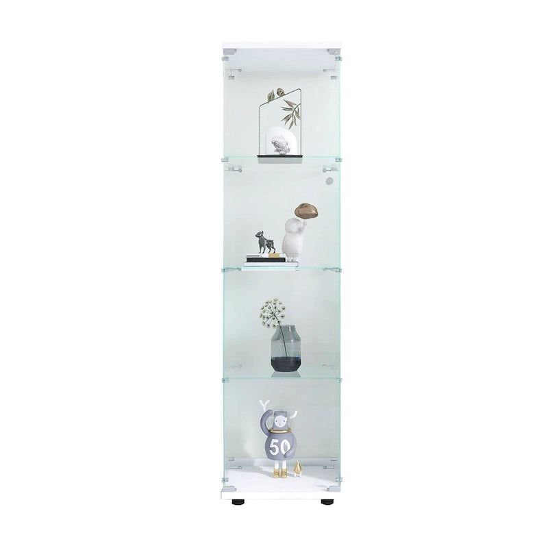 Vitrine en verre 4 étagères avec porte