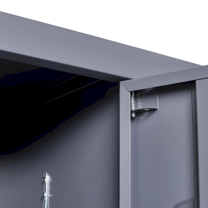Casier métallique à 6 portes de 183 cm de haut avec serrure pour employés, armoire de rangement pour gymnase à domicile, bureau, école, garage, gris