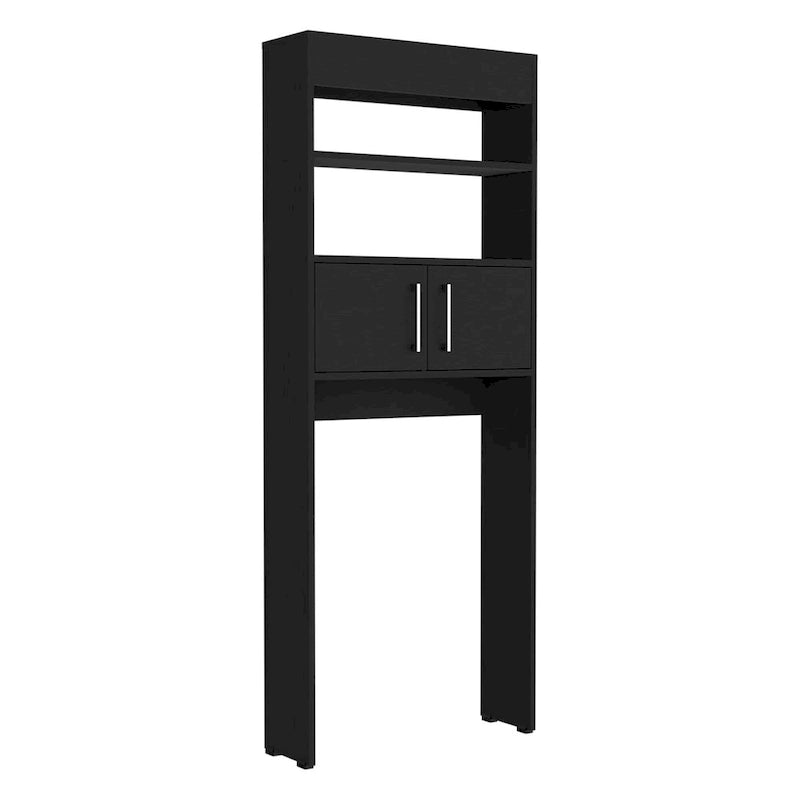 Meuble WC double porte et deux étagères Madrid - Noir