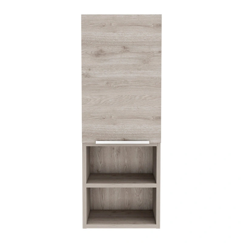 Meuble de salle de bain, deux étagères intérieures, deux étagères extérieures, meuble à une porte