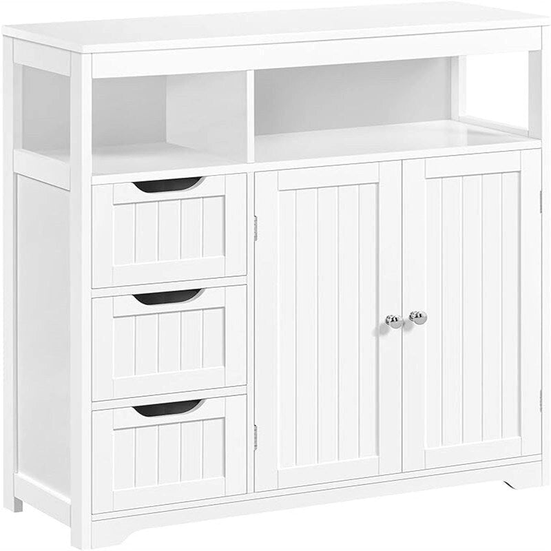 Meuble bas de salle de bain large avec étagère ouverte et montage facile – 12P x 32L x 34H