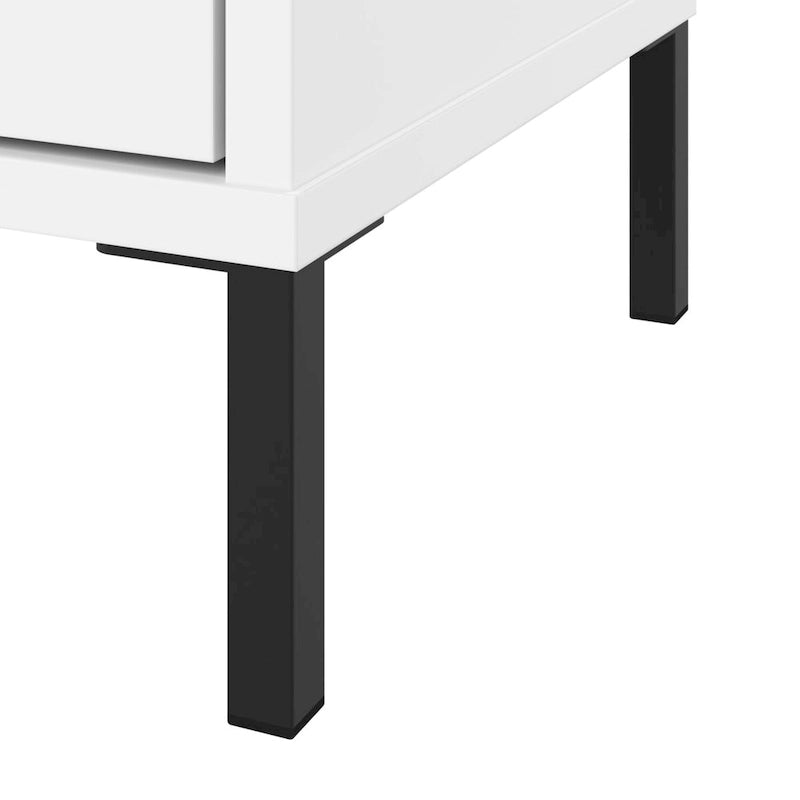 Meuble de rangement de salle de bain autoportant avec étagères réglables et design peu encombrant