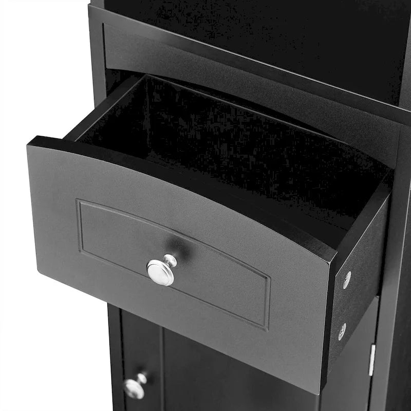 Meuble de rangement autoportant avec tiroir et étagères réglables pour salle de bain ou salon